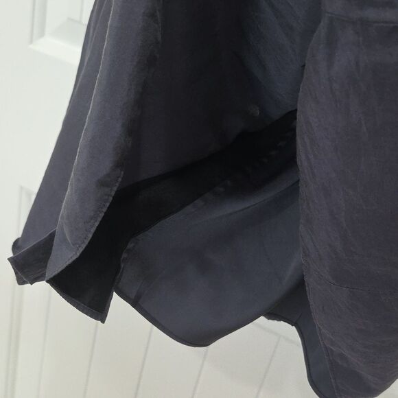 Theory Corset Fit Flare Grey Pleated Tank Dress Silk Size 8 - Picture 4 of 7